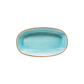Aqua 13" x 7.5" x h:1.5" Oval Blue Vitrified Platter
